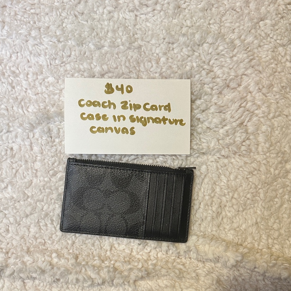 Coach Black Zip Card Case